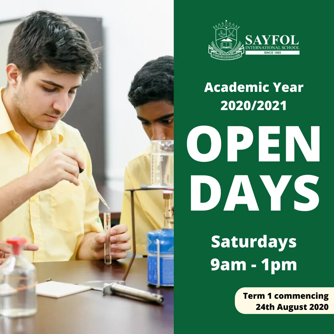 Open Days (Every Saturday) @ Sayfol International School
